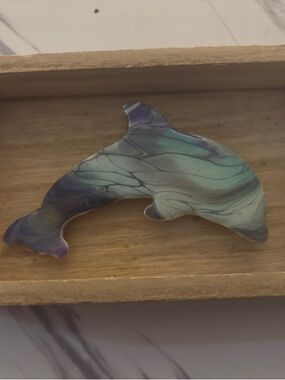 Blue-Green Dolphin Sculpture - Home Art